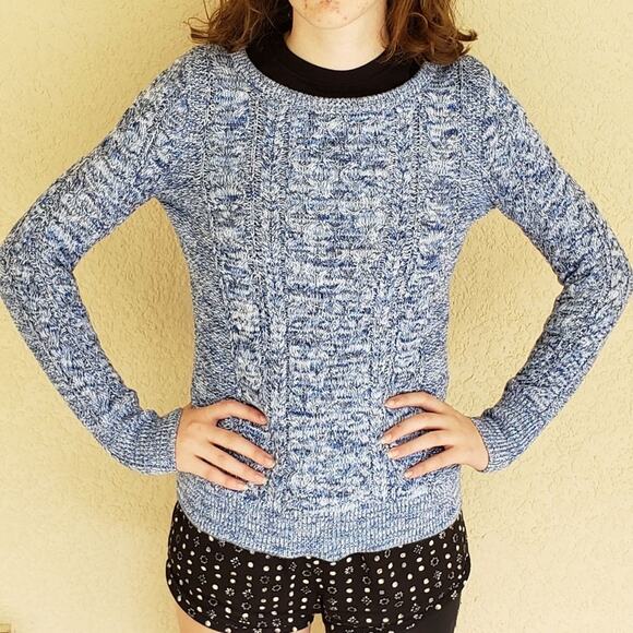 Gap Cable Knit Womens Sweater Sz XS Marled Preppy Cozy Y2K Minimal Long Sleeve - Picture 8 of 8